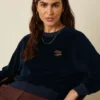 King louie Espana sudadera azul marino Febe sweater baton velvet 10877422 1