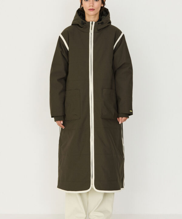 Abrigo SKFK anorak largo taupe verde caqui Garai wct00038 0x9 1