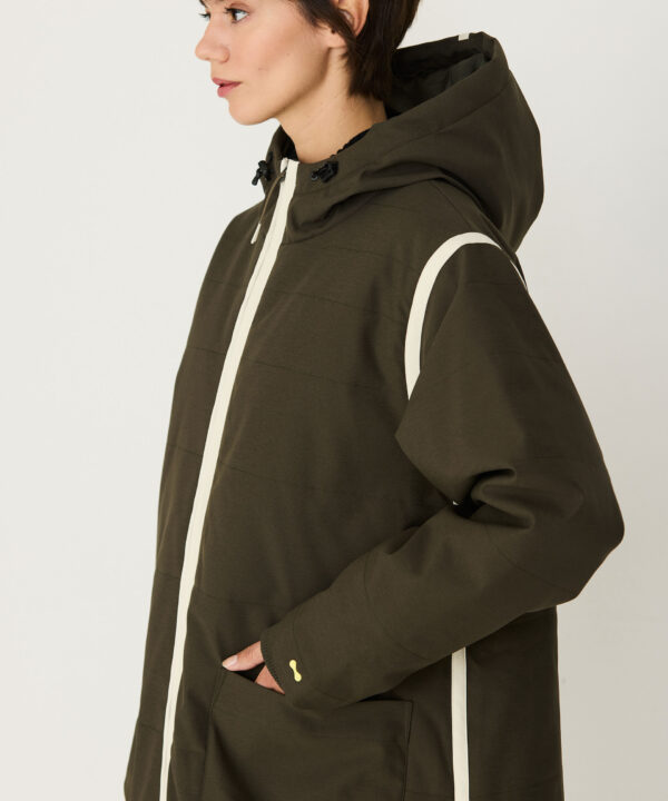 Abrigo SKFK anorak largo taupe verde caqui Garai wct00038 0x9 2