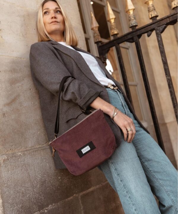Alternative view of Bolso y riñonera Belt CLOVER Samy pana granate