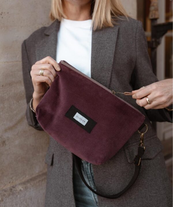 Bolso y riñonera Belt CLOVER Samy pana granate