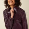 King Louie Espana chaqueta cazadora bomber polipiel Isla glitz granate 10636 600 B