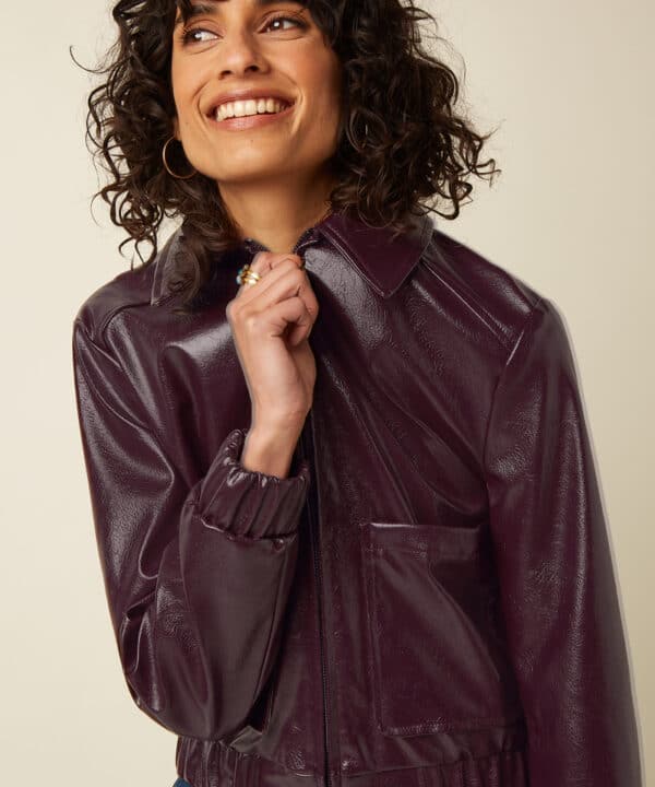 Chaqueta cazadora KING LOUÏE Isla Glitz granate