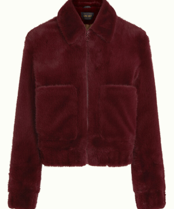 King Louie espana chaqueta pelo corta granate Isla Silver Fur 10652 600 F