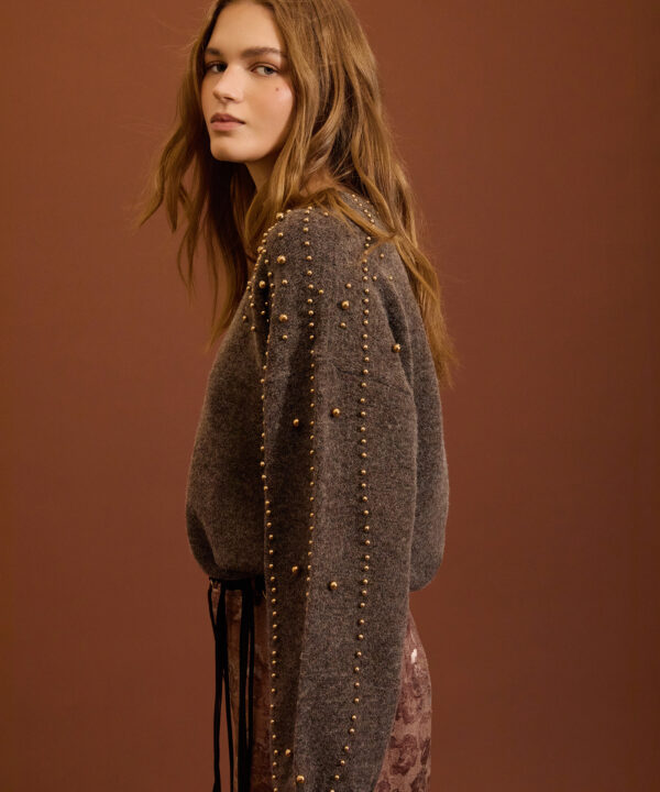Meisie jersey punto con perlas oro viejo marron meisie M210K02OTT 5