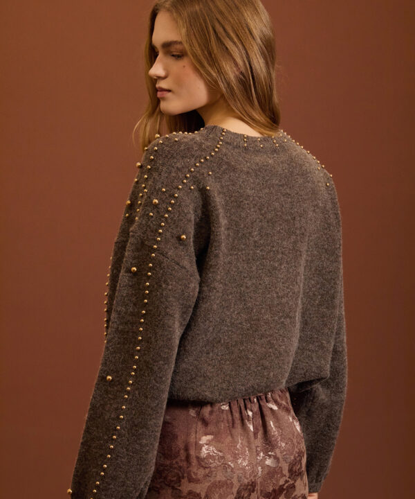 Meisie jersey punto con perlas oro viejo marron meisie M210K02OTT 6