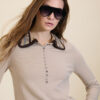 Meisie jersey viscosa cuello crochet crudo meisie M211K02NUT 1