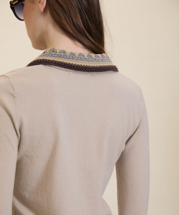 Meisie jersey viscosa cuello crochet crudo meisie M211K02NUT 4