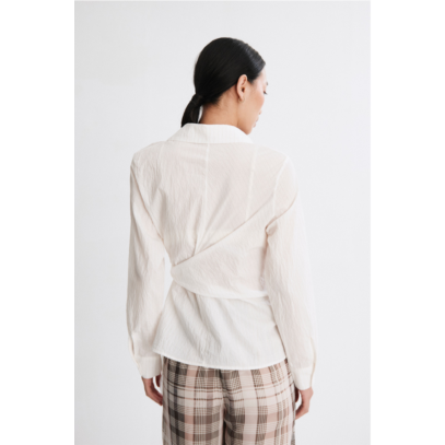 Mus Bombon camisa manga larga nudo lateral 16028HALLEY BLANCO 3 Camisa MUS & BOMBON Halley nudo lateral - Imagen 3