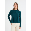 Mus bombon cardigan fino corto azul verde petroleo aguamarina 16164ETERNA AGUAMARINA 2