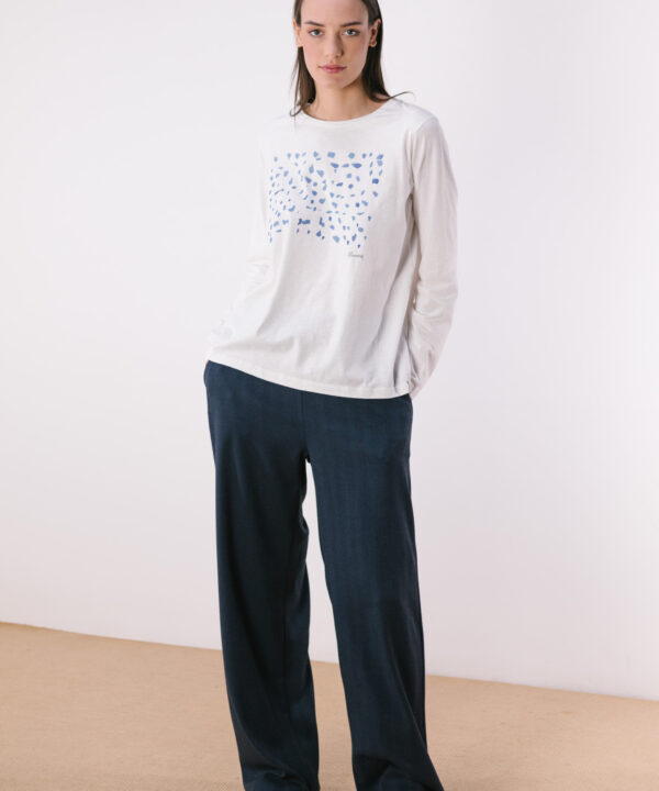 Camiseta blanca algodón orgánico P.A.N Lluvia