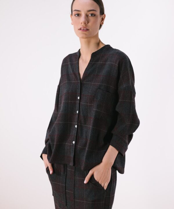 Blusa P.A.N cuadros grises