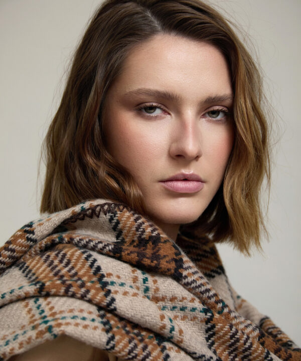 Skatie bufanda punto jacquard a cuadros marron skatie S204A07WAX 04 Skatie bufanda punto jacquard a cuadros marron skatie S204A07WAX 04