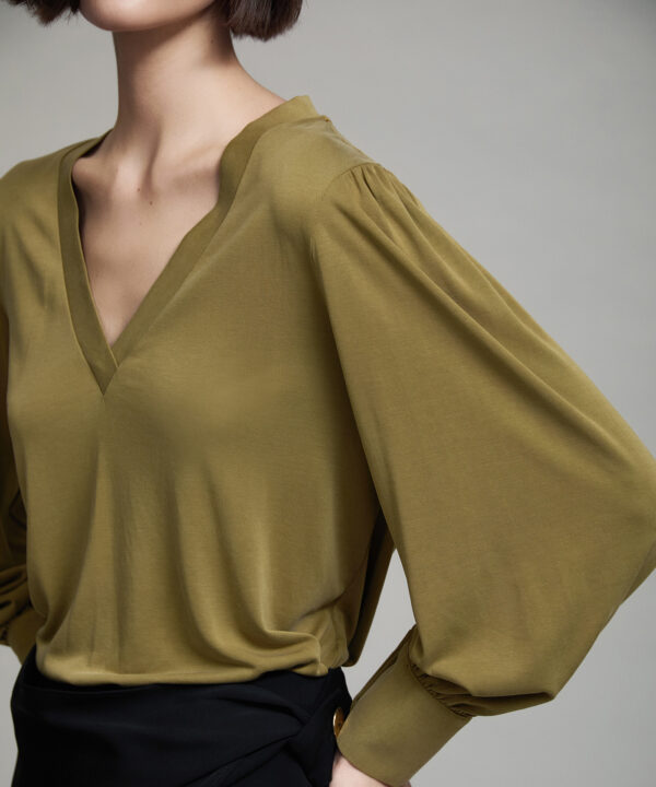 Skatie camiseta modal cuello V pico mostaza Skatie S202T02ELM 02