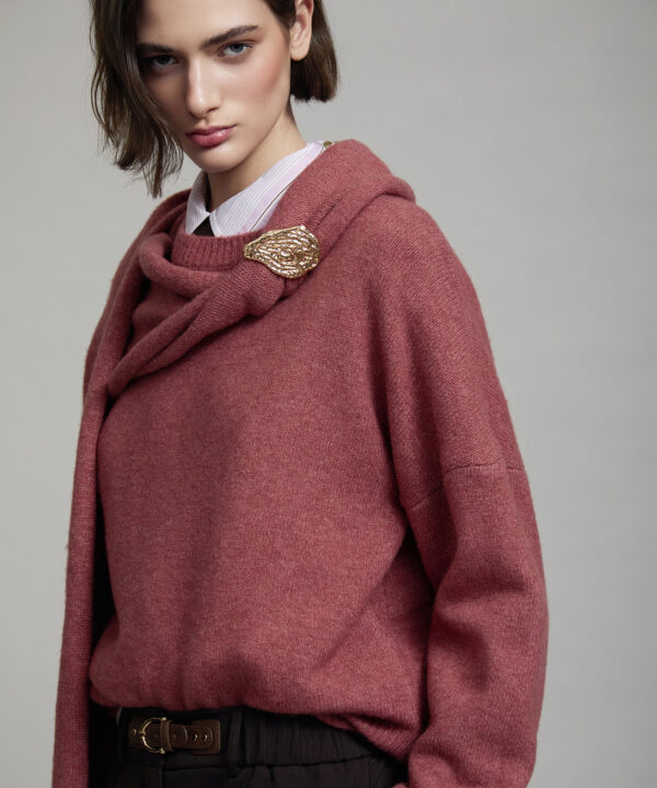 Jersey SKATÏE con bufanda broche dorada